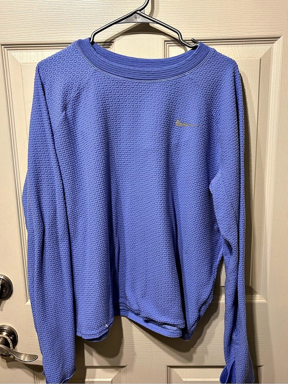 Nike Dri-FIT Stride Waffle Crew Blue Long Sleeve Sweatshirt